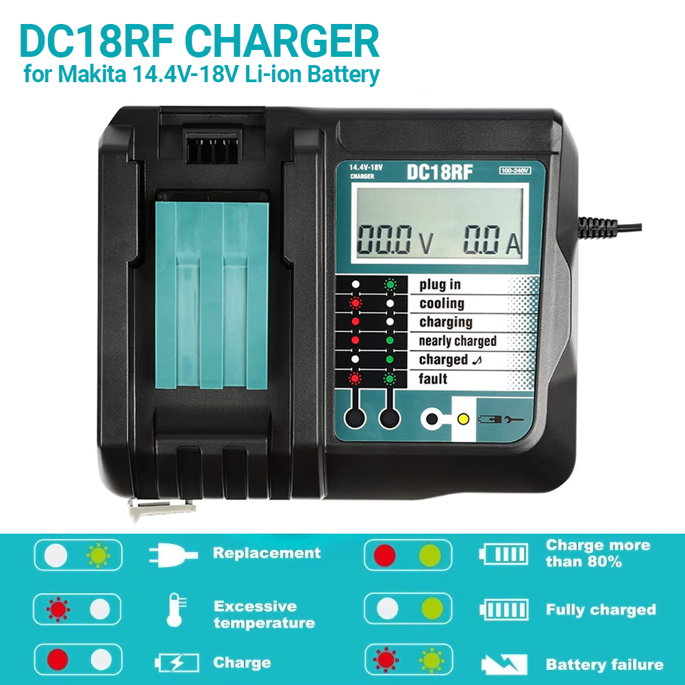 Makita Drill Hp1640 - Pengisi Daya Super Cepat Li-ion DC18RF