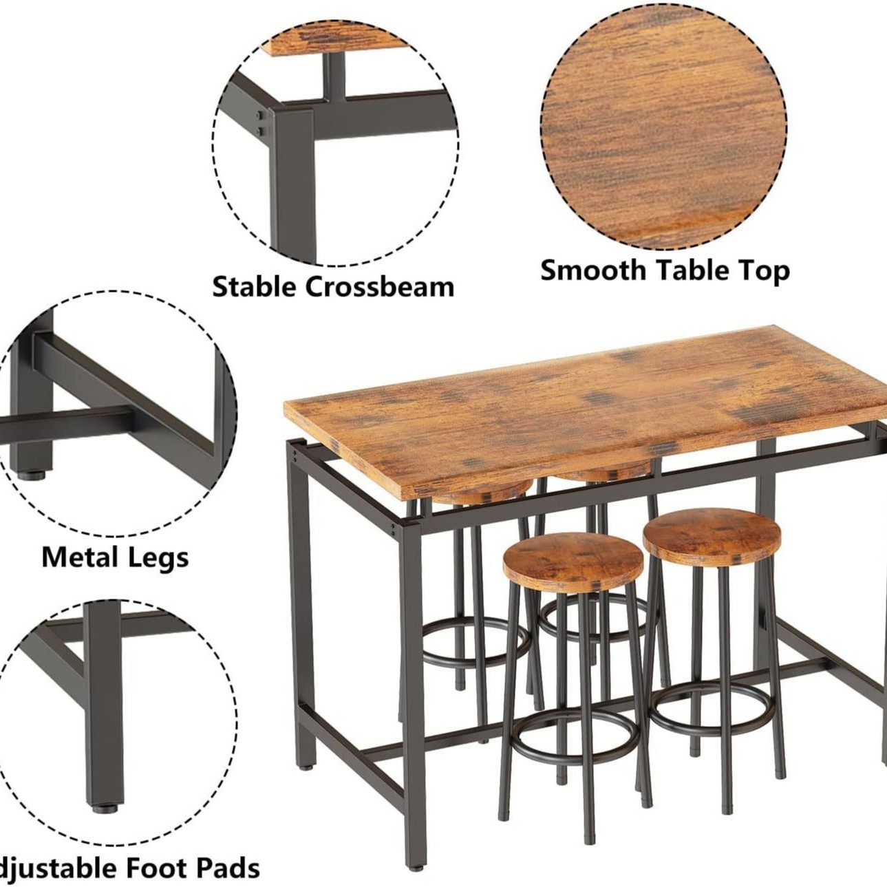 Set meja dan kursi makan lima  - Home Improvement Kitchen Set ulasan dan harga
